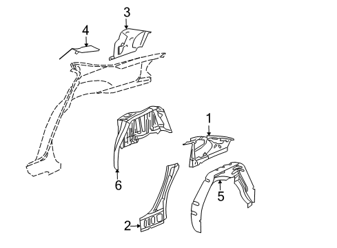 2005 Buick LaCrosse Inner Structure - Quarter Panel Diagram
