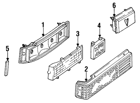 1985 Pontiac J2000 Sunbird Tail Lamps Diagram