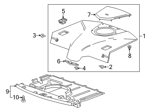 2016 Cadillac ELR Interior Trim - Rear Body Diagram