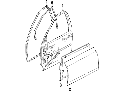 2001 Saturn SL1 Body Weatherstrip, Front Passenger Side Diagram for 21160178