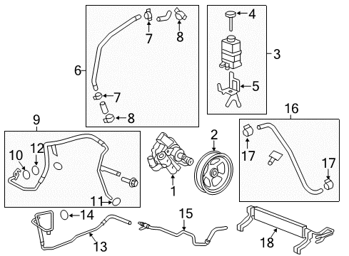 2017 Chevy Traverse P/S Pump & Hoses, Steering Gear & Linkage Diagram