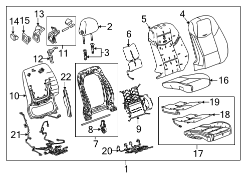 2015 Cadillac ATS Seat Cushion Pad Diagram for 23124060