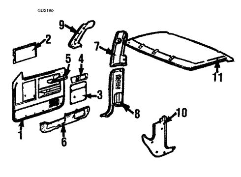 1989 Chevy S10 Interior Trim Diagram