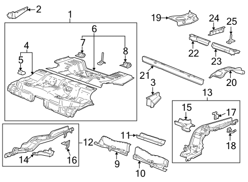 2002 Saturn LW300 Rear Floor Pan Diagram for 22687890