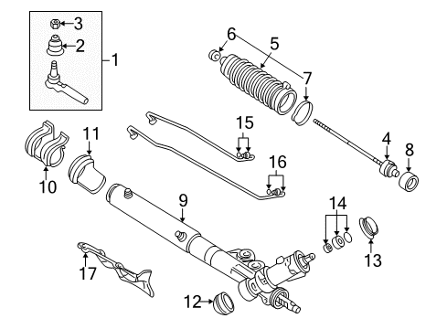 2000 Pontiac Bonneville P/S Pump & Hoses, Steering Gear & Linkage Diagram