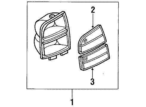 1986 Oldsmobile Delta 88 Tail Lamp Assembly, Passenger Side Diagram for 5974540