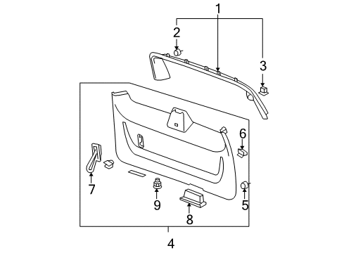 2012 Cadillac Escalade ESV Interior Trim - Lift Gate Diagram
