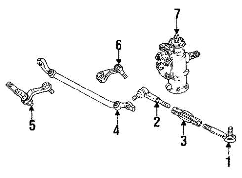 1999 GMC C2500 Suburban P/S Pump & Hoses, Steering Gear & Linkage Diagram