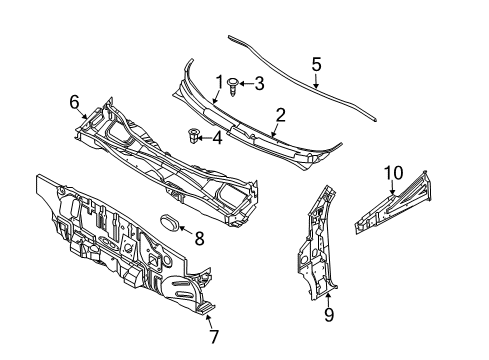 2008 Chevy Aveo Cowl Diagram