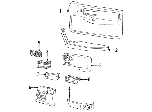 1991 Pontiac Grand Am Belt Weatherstrip, Front Driver Side Diagram for 22546195