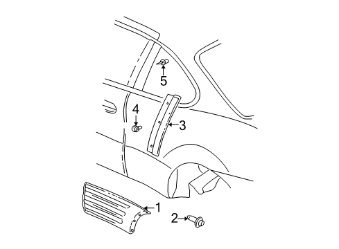 2005 Pontiac Grand Am Exterior Trim - Quarter Panel Diagram