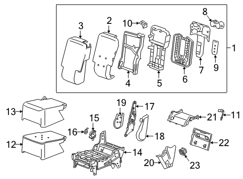 2019 Chevy Silverado 1500 Front Seat Components Diagram