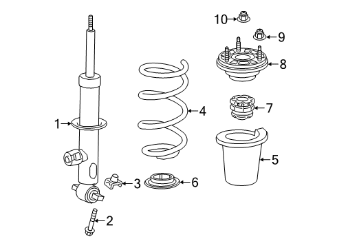 2023 Chevy Silverado 1500 Struts & Components - Front Diagram