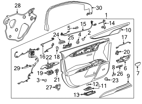 2013 Cadillac XTS Mirror Switch, Black, Rear Driver Side Diagram for 23204015