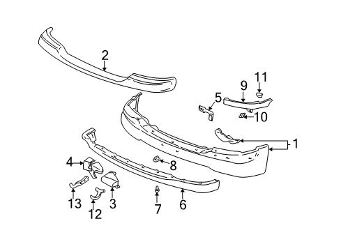 2002 GMC Sierra 3500 Frame & Components Diagram