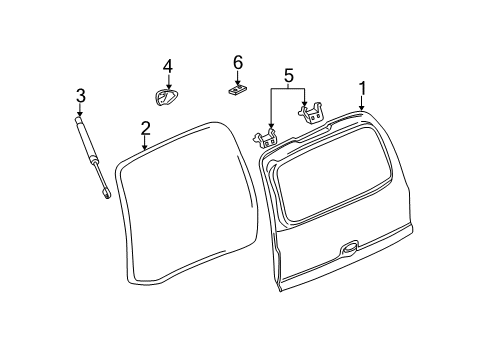 2005 Cadillac Escalade Gate & Hardware Diagram