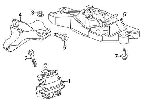 2021 Cadillac CT5 Engine & Trans Mounting Diagram