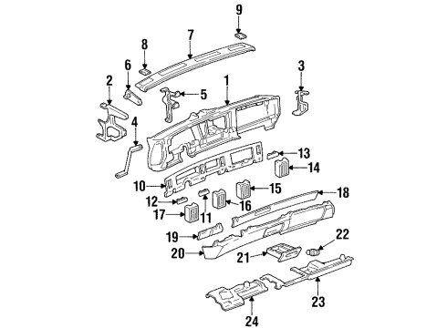 1998 Buick LeSabre Defroster Panel Diagram for 25630898