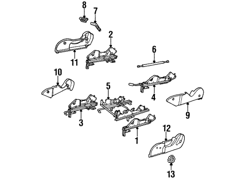 1998 Saturn SC2 Recline Handle, Gray, Front Driver Side Diagram for 21047495