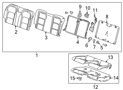 2022 Chevy Camaro Rear Seat Components Diagram