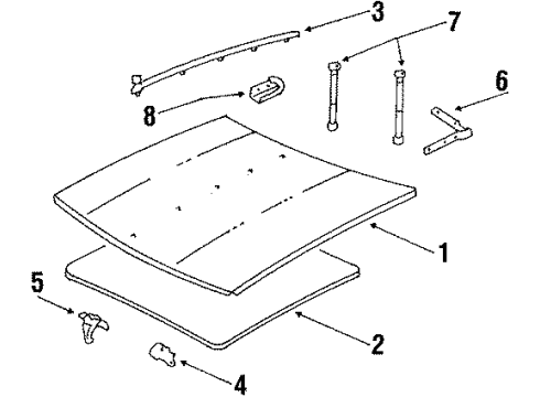1985 Oldsmobile 98 Assist Rod Bracket, Driver Side Diagram for 22520541