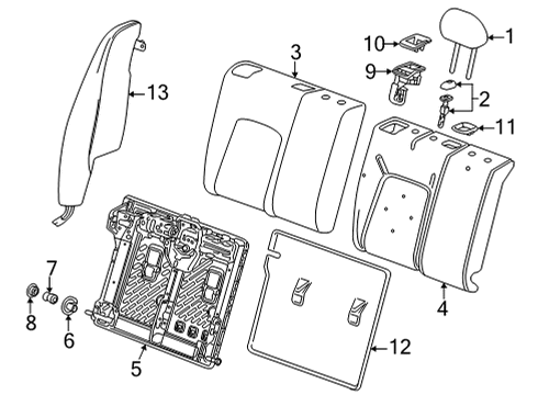 2021 Chevy Trailblazer Rear Seat Components Diagram 3 - Thumbnail