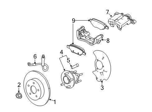 2007 Saturn Sky Brake Components Diagram