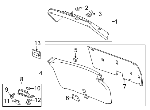 2017 Cadillac XT5 Lower Gate Trim Cover, Titanium Diagram for 84249717