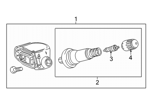 2022 Cadillac CT5 TPMS Sensor Diagram for 13538759