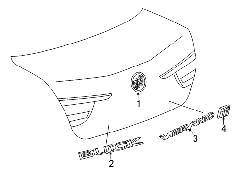2017 Buick Verano Exterior Trim - Trunk Lid Diagram