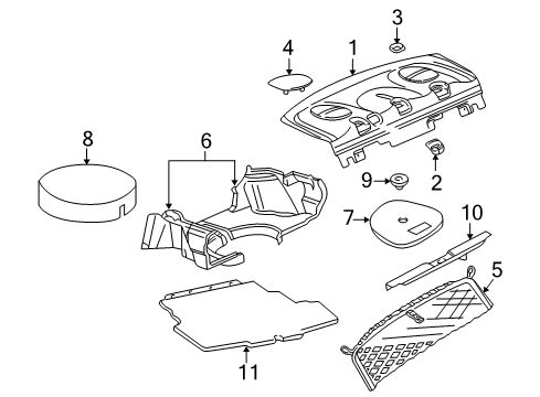 2003 Chevy Impala Speaker Grille, Rear Driver Side Diagram for 10431237