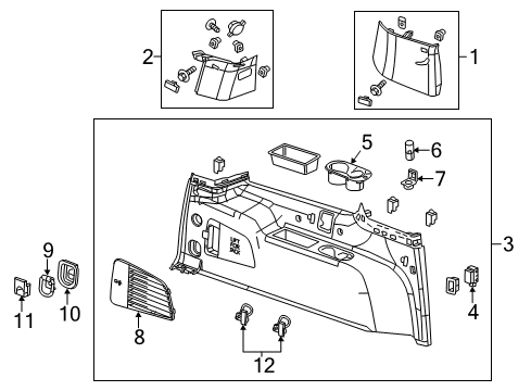 2020 Cadillac Escalade ESV Interior Trim - Quarter Panels Diagram