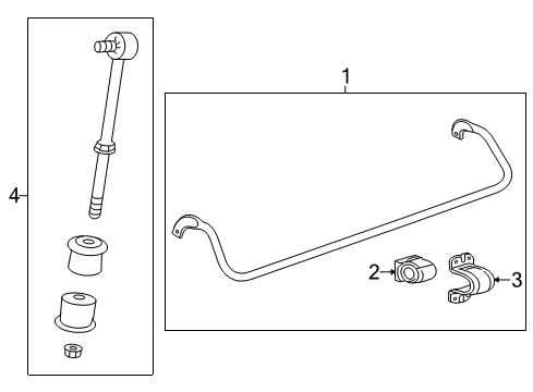 2019 Cadillac XTS Rear Suspension Components, Lower Control Arm, Upper Control Arm, Ride Control, Stabilizer Bar Diagram
