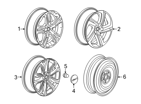 2022 GMC Terrain Wheel, Alloy, Rear Diagram for 84348843