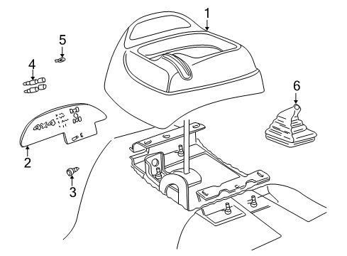 1996 Oldsmobile Bravada Center Console, Front Console Diagram