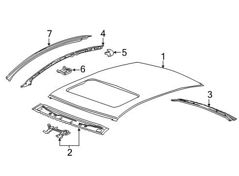 2021 Chevy Malibu Roof & Components Diagram
