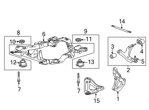 2013 GMC Terrain Engine Cradle, Front Diagram for 22862414