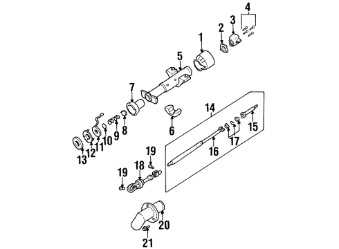 1998 Chevy Monte Carlo Steering Column Housing & Components, Shaft & Internal Components Diagram