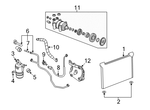 2007 Chevy Silverado 2500 HD A/C Condenser, Compressor & Lines Diagram