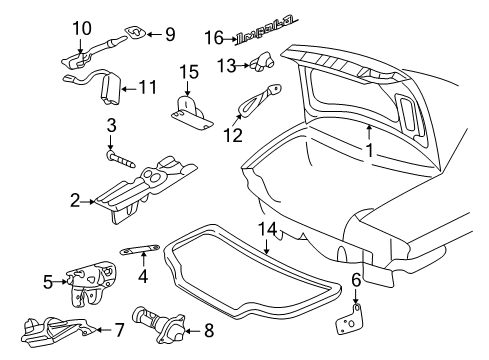 2000 Chevy Impala Lock Cylinder, Passenger Side Diagram for 15822404