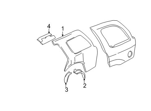 2006 GMC Envoy XL Inner Structure - Quarter Panel Diagram