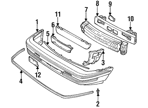 1990 Pontiac Sunbird Front Bumper Diagram 2 - Thumbnail