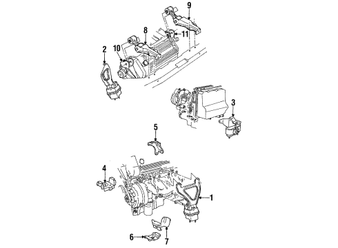 2002 Cadillac Eldorado Engine & Trans Mounting Diagram