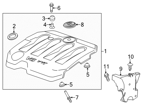 2019 Cadillac XTS Engine Appearance Cover Diagram