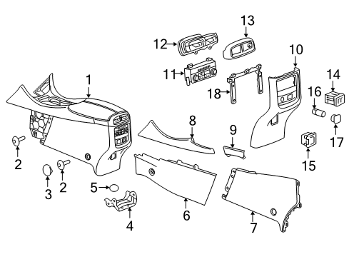 2017 Buick Envision Center Console, Black Diagram for 84122352
