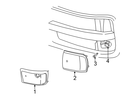 1996 Chevy Express 2500 Reflector, Passenger Side Diagram for 5977400