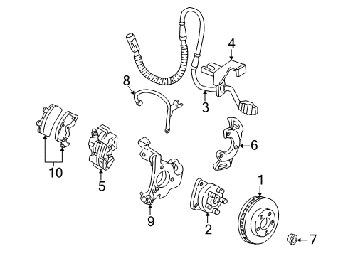 2005 Pontiac Bonneville Brake Components Diagram