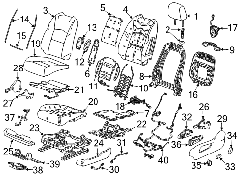 2024 Cadillac XT4 Mount Bracket, Front Driver Side Diagram for 84962679