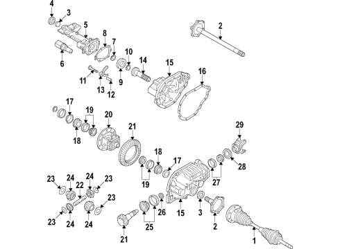 2017 Chevy Suburban Axle Housing, Front Diagram for 22894020