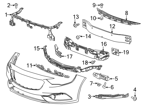 2020 Buick Regal Sportback Front Bumper Diagram 4 - Thumbnail